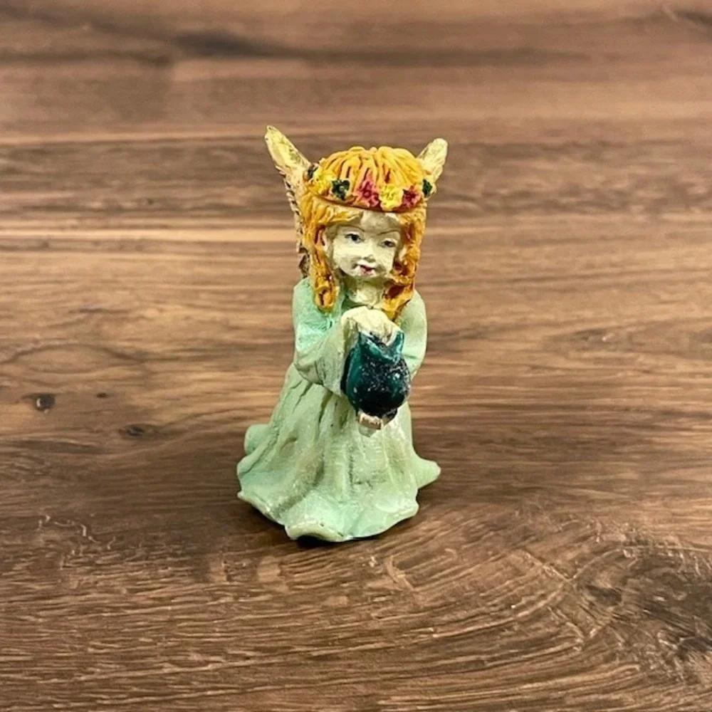 Miniature Whimsical Fairy Pixie figurines Fantasy Garden Floral Set of 3